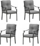 MFSTUDIO Outdoor Patio Dining Chairs Set of 4, Heavy-Duty Patio Chairs with Cushions, Wrought Iron Deck Chairs for Outside, Backyard, Garden