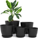 Utopia Home - Plant Pots Indoor with Drainage - 7/6.6/6/5.3/4.8 Inches Flower Pots for Indoor Planter - 5 Pack Plastic Planters - Ideal for Stocking Stuffers or Home Christmas Decorations - Black