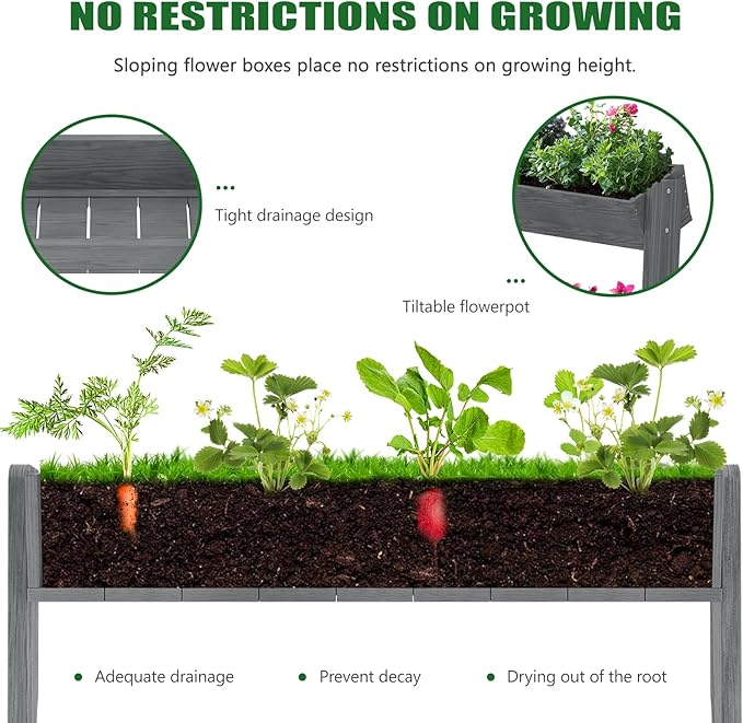 Wooden Vertical Raised Garden Bed, 5 Tier Garden Planters Raised Beds Freestanding Plant Stand Flower Rack Wooden Planter Box for Plants Herbs Flowers Vegetables Outdoor Indoor Gardening
