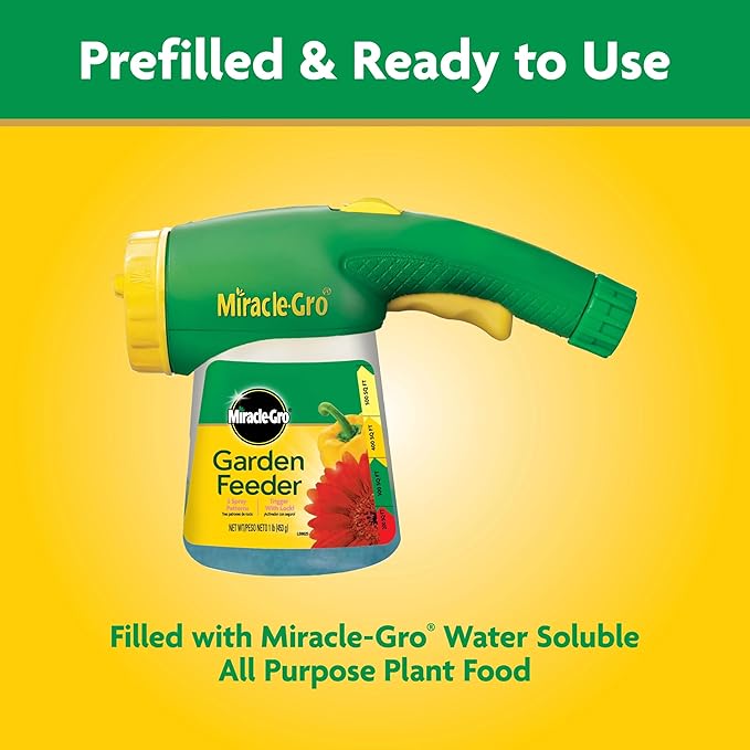 Miracle-Gro Garden Feeder with Water Soluble All Purpose Plant Food, Hose-end Feeder for Outdoor Plants, 1 lb.