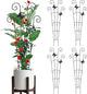 4 Pack 30 InchTaller Plant Trellis for Potted Climbing Plants Indoor,Expandable Metal Garden Trellis for Climbing Plants, Flowers Vine Ivy, Sturdy Houseplant Support for Potted Plants with Ties