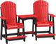 LuxCraft Poly Tete-a-Tete Patio Table and Counter Height Balcony Chairs with Umbrella Hole, Weatherproof Outdoor Patio Furniture Set for Outside - Amish Made in USA (Red & Black)
