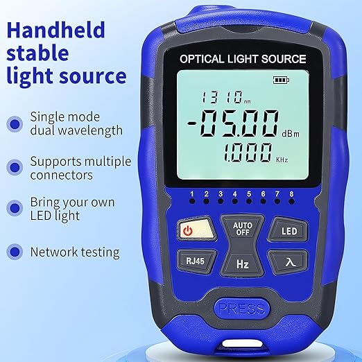 2-Piece Rechargeable Fiber Optic Light Source Single Mode Dual Wavelength 1310 1550nm Stable Light Source,Single Mode/Multi Mode Fiber Optic identifier
