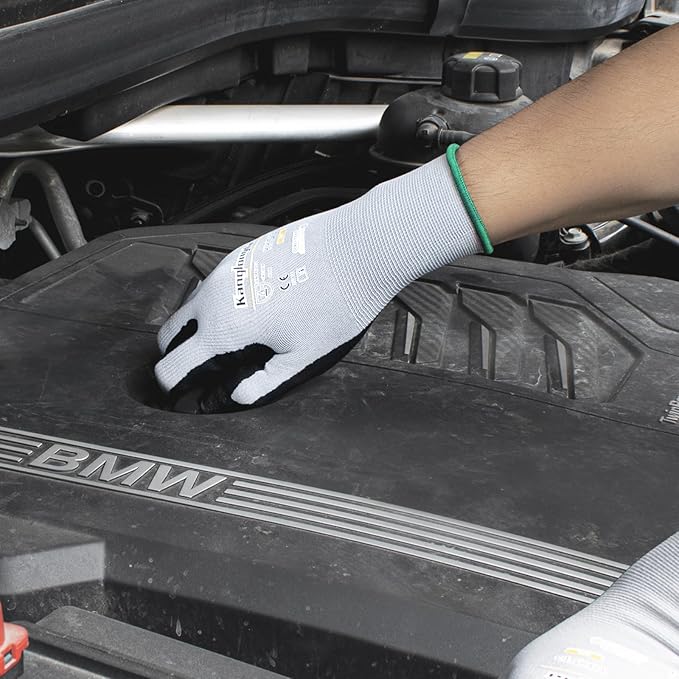 3-Paris XL Work Gloves for Men and Women, Nitrile Coated Safety Protective Gloves with Grip, Ideal for Gardening, Warehouse, Mechanic, Light Duty Construction Work