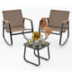 Ahomly 3-Piece Outdoor Rocking Bistro Set, Patio Furniture Set, Tan