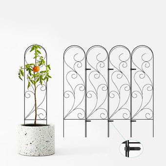 Zhongma 4 Pack 32" Metal Plant Trellis for Potted Plants Climbing,Indoor and Outdoor Fence Plant Support Trellis for Flower and Vagetable