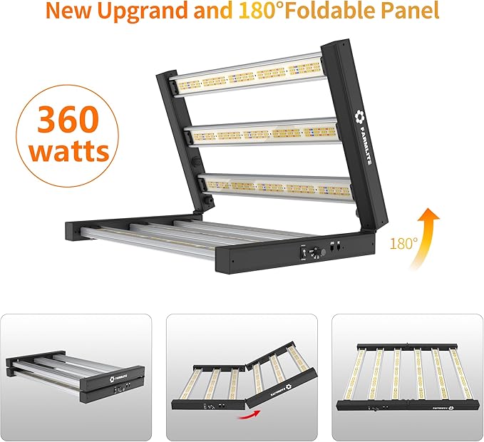 Grow Light FARMLITE LED Grow Lights for Indoor Plants Full Spectrum Growing Light Plant Hanging Growing Lamps Seedling Daisy Chain Dimmable Board 4x4ft Coverage (360watts)