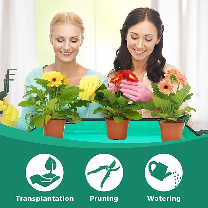 SPONDWILD Repotting Mat for Indoor Plants - 19.7"x19.7" PE Plant Repotting Mat, Succulent Potting Mat and Portable Gardening Mat, Mess Control Plant Mat, Plant Gifts for Women and Men