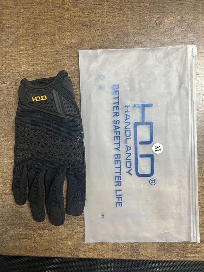 HANDLANDY Mens Work Gloves Touch screen, Utility Mechanic Gloves, Flexible Breathable Fit- Padded Knuckles & Palm