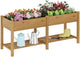 Raised Garden Bed, Planter Box with Storage Shelf, Elevated Wooden Planter Box with Legs, Garden Planter for Backyard, Patio, Balcony, Natural Wood (Brown, L)