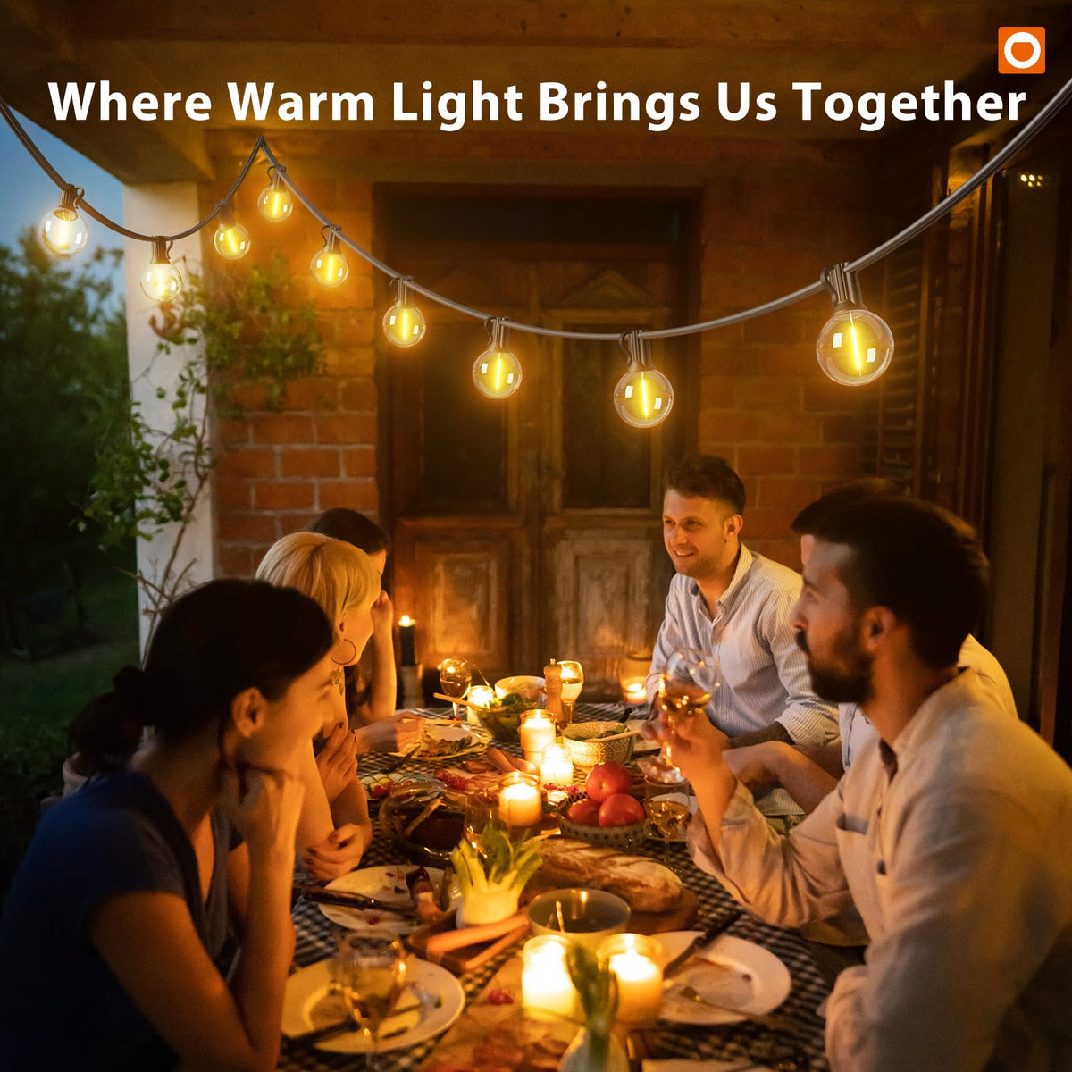 addlon Outdoor String Lights 50FT G40 with Remote 27 LED Shatterproof Bulbs