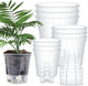 Self Watering Pots for Indoor Plants with Deep Reservoir and High Drainage Holes for Outdoor Plants and Flowers, Bare Root Planter(4.72'', 5.91'', 7.09'',Clear,9 Pcs)