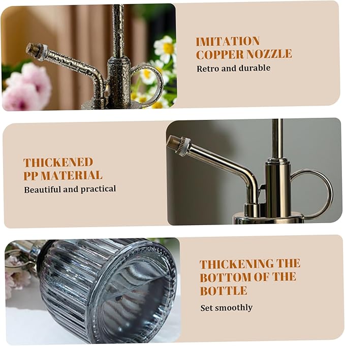 Style 2 Vintage Plant Mister, 200ml Bronze Top Spray Bottle for House Plants