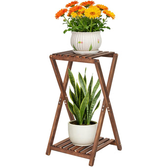 Jotboom Wood Tiered Plant Stand Indoor,Corner Plant Shelf for Indoor Plants