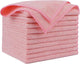 AIDEA Microfiber Cleaning Cloth Pink 10PK, Microfiber Towels for Cars, Premium Car Cloths, Dusting Cloth Lint Free Cleaning Rags for SUVs, House, Kitchen, Window, Workshops,12×12"