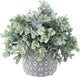 MyGift Artificial Eucalyptus Plant in Modern Gray Concrete Pots with Geometric Embossed Pattern (1, Grey)