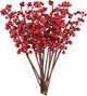 12 Pack Artificial Red Berry Stems Branches, Fake Burgundy Berry Picks Holly Berries for Christmas Tree Xmas Valenintes Wreath Decorations Floral Arrangements Home Holiday DIY Crafts Decor