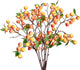 Forlaoers Real Looking 8Pcs 21.6 Inch Orange Faux Berry Stems Artificial Flowers Artificial Berries for Room Office Decor Kitchen Table Vase Arrangements Bathroom Christmas Decorations Indoor