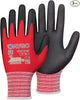 KAYGO Safety Work Gloves MicroFoam Nitrile Coated-3 Pairs, KG18NB,Seamless Knit Nylon Glove with Black Micro-Foam Nitrile Grip,Ideal for General Purpose,Automotive,Home Improvement,Red X-large