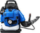 75.6CC Backpack Leaf Blower, 750CFM 205MPH 4-Stroke Engine Gas Leaf Blower Back Pack Leaf Blowers Gas Leaf & Snow Blower for Lawn, Garden & Commercial Use Blue BBX9900