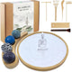 Zen Garden Kit for Desk - Premium Beautiful Japanese Mini Zen Sand Garden Box Gift Set for Home Decor, Office Desk with Large Round Bamboo Tray, White Sand, 4 Sand Spheres & Spheres Holder