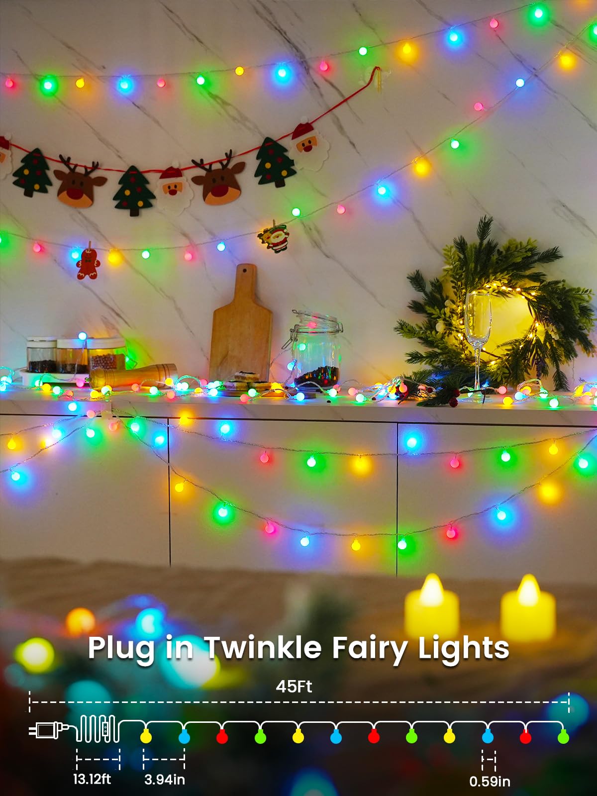 78FT 200LED Globe String Lights Indoor, Color Changing Classroom Lights