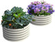 Olle Twin Round Raised Beds for Gardening, Galvanized Planter Box for Vegetables, Metal Raised Garden Bed Easy Setup Round Metal Raised Bed for Urban Farming, Ivory 24" X 17"