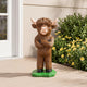 Wenqik Highland Cow Porch Statue Small Cute Figurines for Porch, 16 Inch