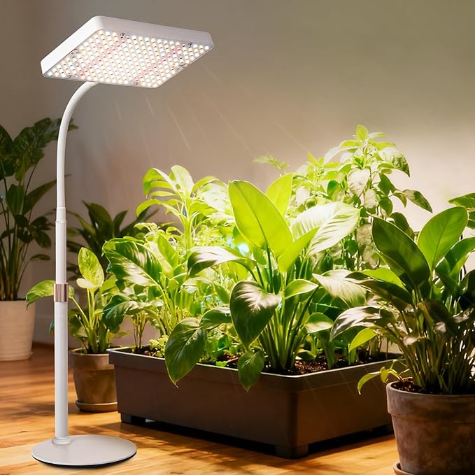 JINHONGTO Tabletop Grow Light LED Full Spectrum UV IR, Veg Seed Starting Seedlings Bonsai Houseplant Plant Light, Desk Grow Lights for Indoor Plants, 16"-24" Height Adjustable