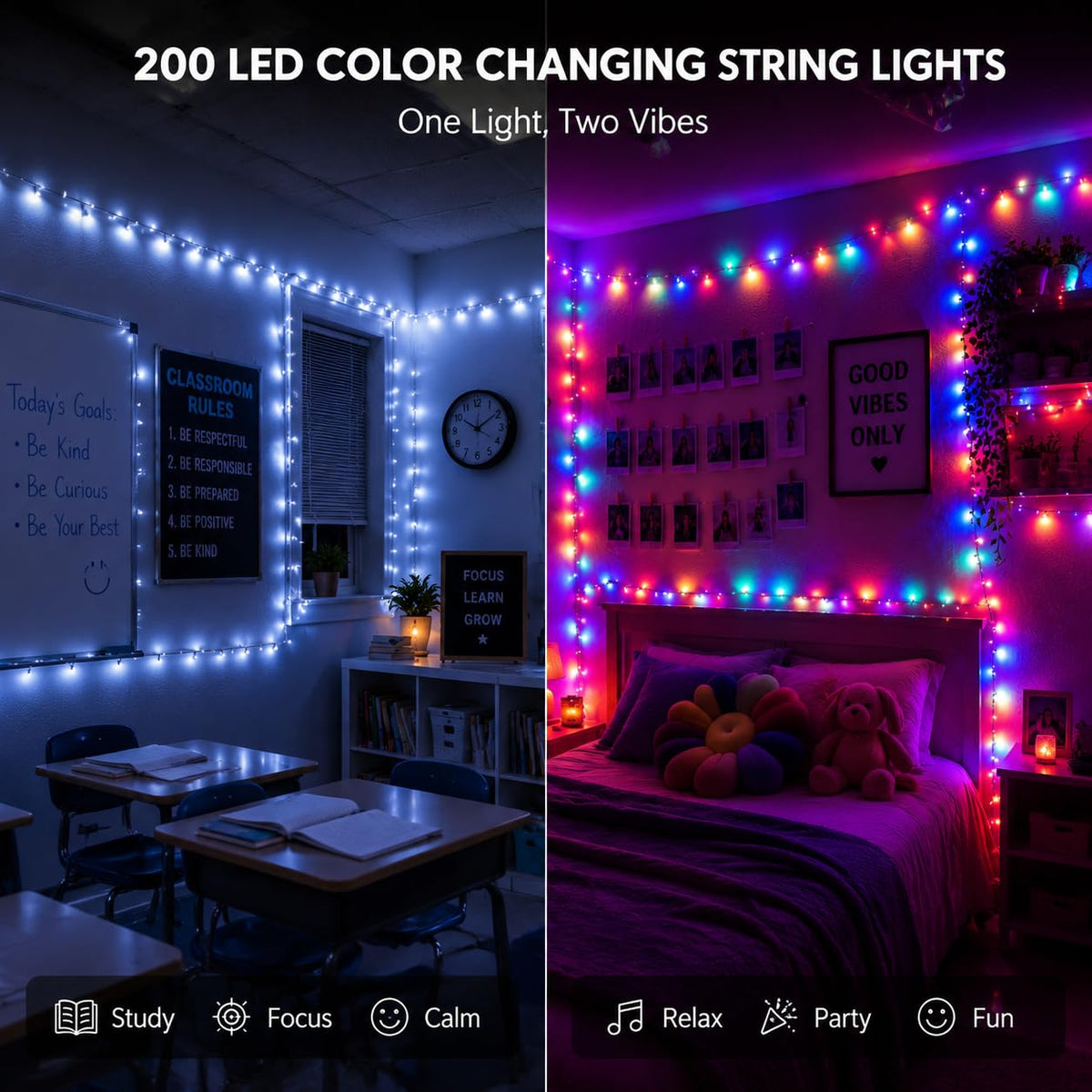 JMEXSUSS Christmas Lights, 600 LED 168FT Color Changing String Lights