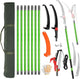 Outvita Manual Pole Saw, 30 Feet Extendable Tree Pruner with Knives and Storage Pocket, Sharp Steel Blade and Scissors High Branches Trimming for Pruning Palms and Shrubs(Green)