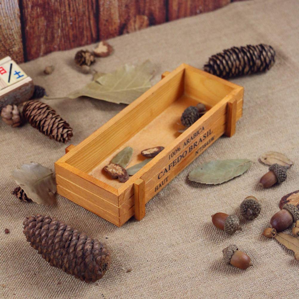 Ochine Wood Planter Box Rectangle Wooden Planter Box, Rectangular Planter Decorative Window Boxes Planters Succulent Plant Pot Storage Box Rustic Wooden Box Floral Natural Centerpieces Wedding Decor