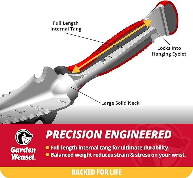 Garden Weasel 3-Piece Hand Tool Combo Set | Trowel, Transplanter and Cultivator | Heavy Duty Lawn and Garden Set, Digging, Planting, and Weeding | 91370-Q