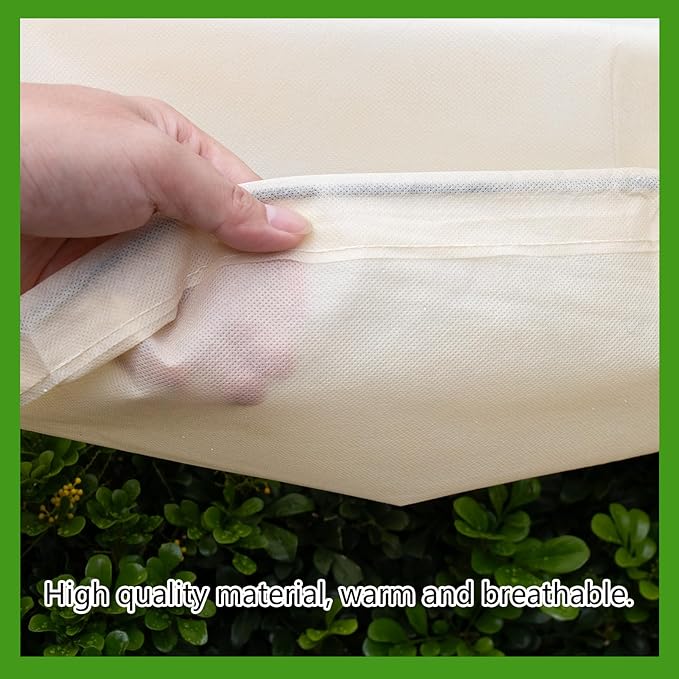 DINGBAI Plant Cover Freeze Protection, Winter Plant Covers, Plant Frost Cover, Tree Plant Freeze Protection Covers, Planter Plant Winter Frost Blanket with Zip Drawstring,2 Pack (39.3x17.7x15.7INCH)