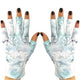 ManiGlovz -The Original Dermatologist Recommended UPF 50+ UV Protective Manicure and Sunblock Fingerless Gloves, Sun Protection, Driving and Gel Manicure Gloves in Blue Marble