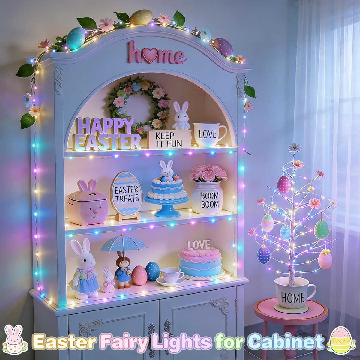 JMEXSUSS 100 LED Easter Fairy Lights for Classroom,Classroom Lights Plug in