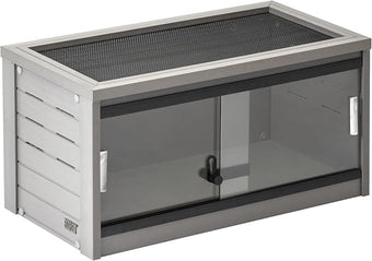 New Age Pet ECOFLEX Small 24" Reptile Habitat Enclosure, Glass Front Terrarium for Snakes, Lizards & Tortoises, in Maple or Grey, Easy to Clean, Front Access Design
