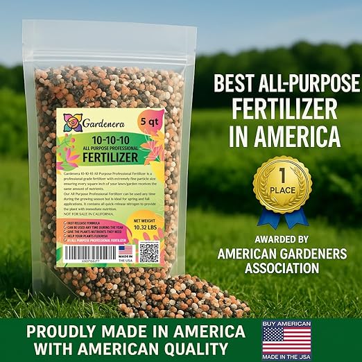 𝐁𝐄𝐒𝐓𝐒𝐄𝐋𝐋𝐄𝐑 10-10-10 Plant Fertilizer Slow Release | 10 10 10 All Purpose Fertilizer for Fruit Trees, Evergreens, Vegetables, Arborvitae, Fig Trees, Shrubs, Pines, Oaks, Flowers [2 Quarts]