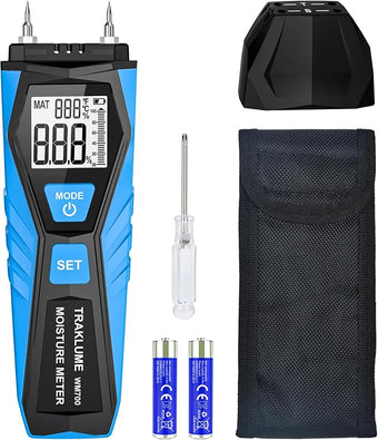 Wood Moisture Meter for Lumber Pin-type Moisture Meter for Drywall with LCD Display Moisture Detector for Walls Moisture Sensor for House Firewood Moisture Reader for Wood Wall Water Leak Detector