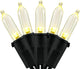 YULETIME 200 Warm White LED Christmas Lights, 66 Feet Black Wire UL Certified Commercial Grade Holiday String Light Set