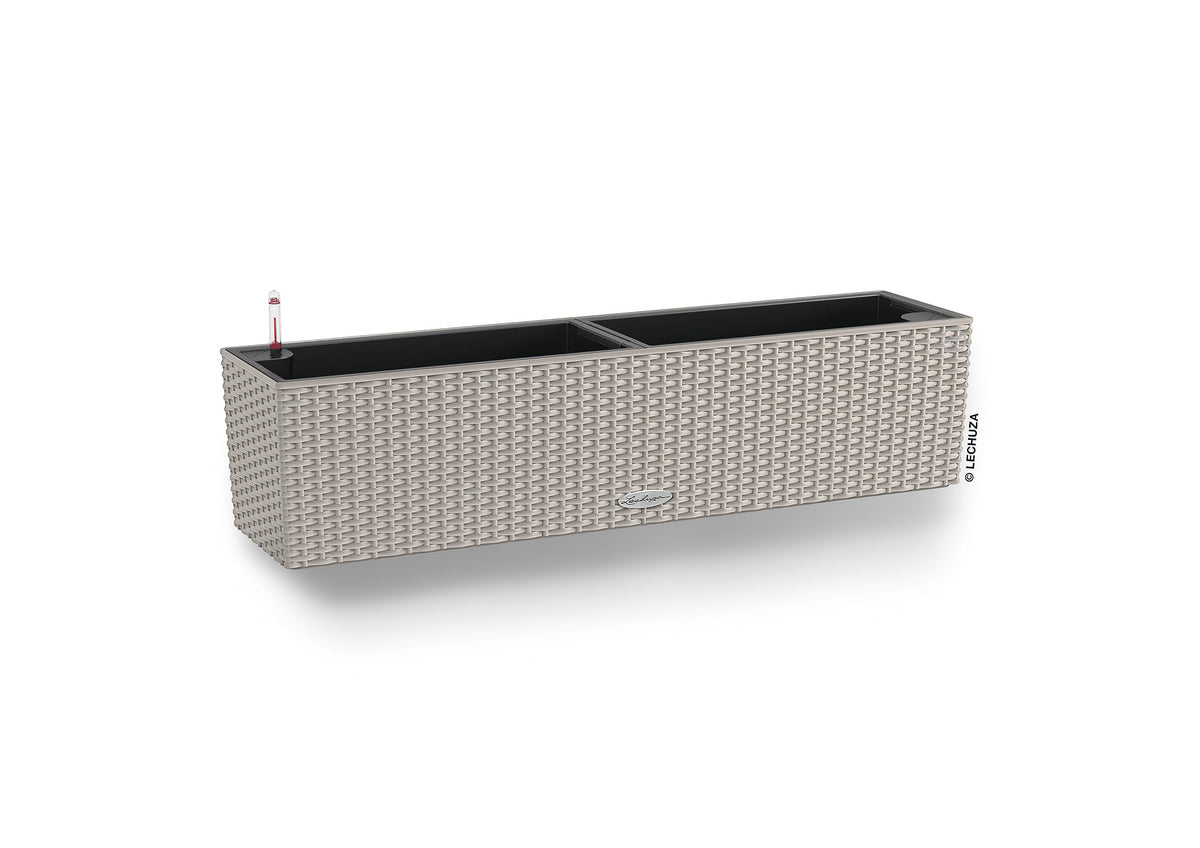BALCONERA Cottage 80 Sand Brown, Self-Watering Window Box (Railing Planter), H7.5 L31.5 W7.5 in