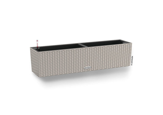 BALCONERA Cottage 80 Sand Brown, Self-Watering Window Box (Railing Planter), H7.5 L31.5 W7.5 in