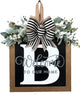 Last Name All Year Wreath, for Front Doors, Spring, Fall, 26 Last Name Letters All Year Round Wreaths, Suitable for Wedding Decorations, Home Porches, Farmhouses, Yards, Garden Decorations, Gifts (B)