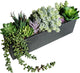 Winlyn 14" Artificial Succulent Plants Arrangement Assorted Faux Succulents in Rustic Black Rectangular Wooden Planter Box Faux Potted Plant Decor for Farmhouse Home Windowsill Shelf Table Centerpiece