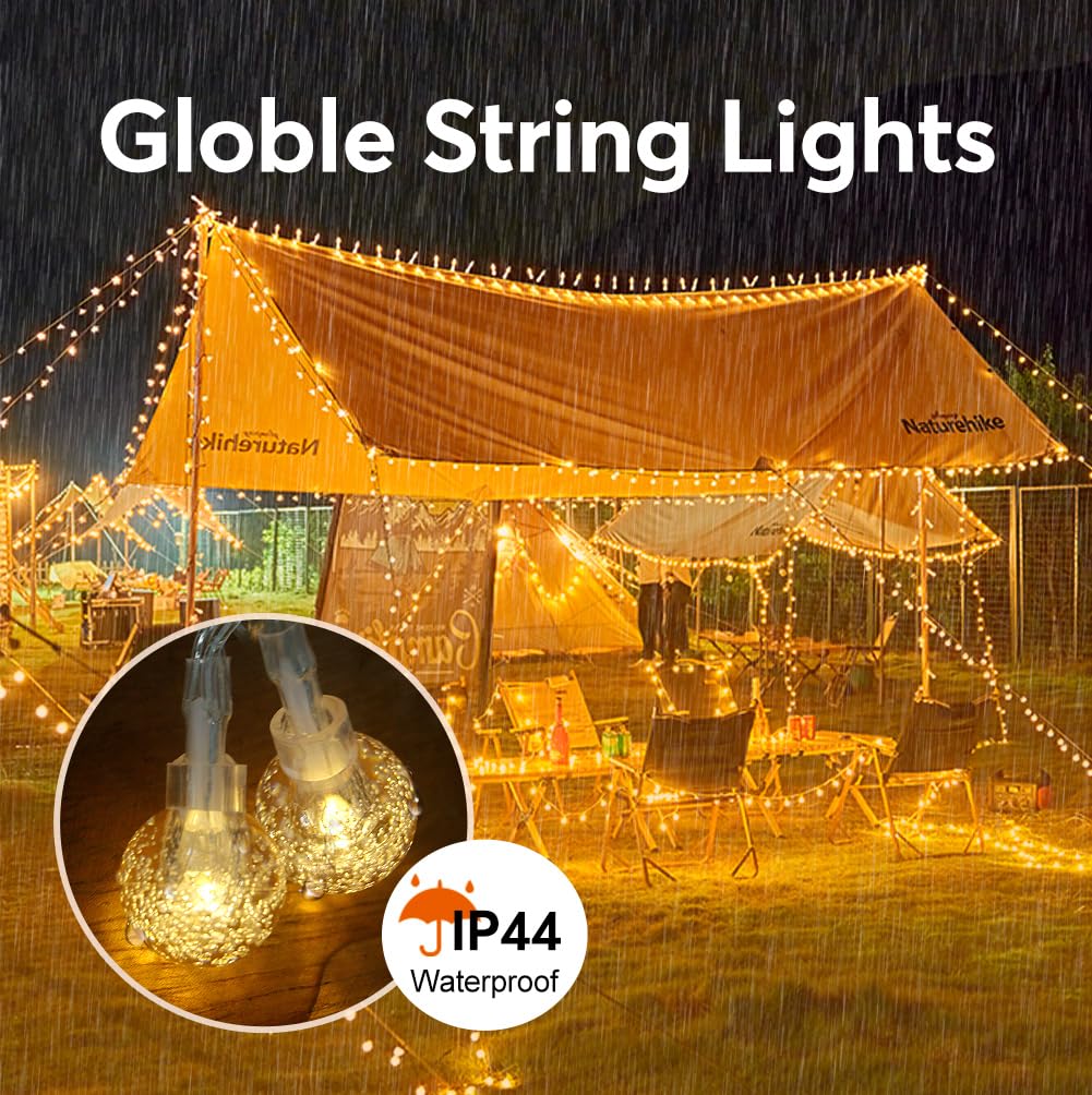50 Star & 50 Globe String Lights with Remote for Indoor Bedroom Warm White