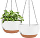 Lucieblessdesign Hanging Planters for Outdoor Indoor Plants, 2 Pack 12 Inch Hanging Basket Plants Outdoor, Self Watering Hanging Planter with Plant Hanger for Garden Home Decoration (White)
