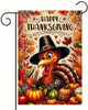 Happy Thanksgiving Garden Flag - 12x18 Inch Be Thankful Decorative Turkey Fall Flag for Thanksgiving Day Harvest Fall Autumn Yard Outdoor