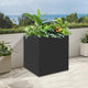 DYNAMI Square Planter Box Black Steel Planter,17x17x18in Metal Planter Box Large Cube Plant Pot for Outdoor Plants,Modern Heavy Duty Flower Pot for Patio, Deck, Yard, Garden