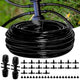 100FT 1/4 Inch Drip Irrigation kit Tubing Distribution Hose Tube for Garden Drip Irrigation System (Includes 2 Pack 6-Way Connector and 20pcs 1/4" Tee Splitters and End Plugs)