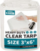 TARPAL 3'x6' Clear White Tarp Heavy Duty Waterproof 12mil with Grommets or Zip Ties for Small Greenhouse for Outdoors Garden,Farm,Chicken Coops